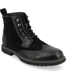 【送料無料】 バンス メンズ ブーツ・レインブーツ シューズ Men's Virgil Tru Comfort Foam Wingtip Lace-Up Ankle Boots Black