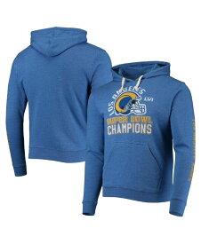 【送料無料】 マジェスティック メンズ パーカー・スウェット フーディー アウター Men's Threads Royal Los Angeles Rams Super Bowl LVI Champions Hard Count Pullover Hoodie Royal