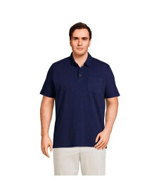【送料無料】 ランズエンド メンズ ポロシャツ トップス Big & Tall Big & Tall Short Sleeve Slub Pocket Polo T-Shirt Deep sea navy