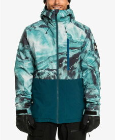 【送料無料】 クイックシルバー メンズ ジャケット・ブルゾン アウター Men's Snow Mission Printed Block Jacket Resin Tint Majolica Blue