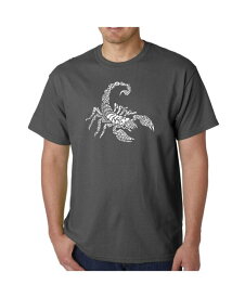 【送料無料】 エルエーポップアート メンズ Tシャツ トップス Men's Word Art T-Shirt - Types of Scorpions Gray