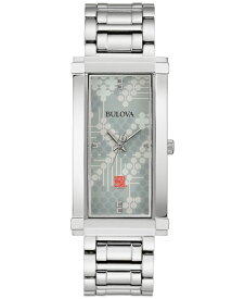 【送料無料】 ブロバ レディース 腕時計 アクセサリー Woman's Frank Lloyd Wright "Pattern #106" Stainless Steel Bracelet Watch 25x45mm Silver-tone
