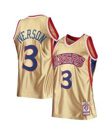 【送料無料】 ミッチェル&ネス メンズ シャツ トップス Men's Allen Iverson Gold Philadelphia 76ers 75th Anniversary 1996-97 Hardwood Classics Swingman Jersey Gold