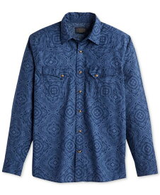 【送料無料】 ペンドルトン メンズ シャツ トップス Men's Laramie Paisley Geo-Print Button-Down Western Shirt Indigo Blue