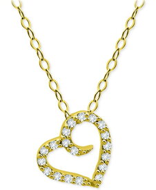【送料無料】 ジャーニ ベルニーニ レディース ネックレス・チョーカー・ペンダントトップ アクセサリー Cubic Zirconia Open Heart Pendant Necklace, 16" + 2" extender Gold