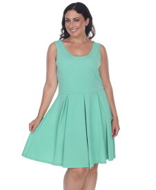 【送料無料】 ホワイトマーク レディース ワンピース トップス Women's Plus Size Crystal Dress Green