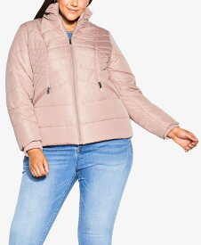 【送料無料】 アベニュー レディース ジャケット・ブルゾン アウター Plus Size Ava Faux Fur Puffer Padded Coat Pink
