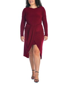 24 �Z�u���R���t�H�[�g ���f�B�[�X �g�b�v�X �����s�[�X �v���X�T�C�Y 24seven Comfort Apparel Plus Size Long Sleeve High Low Dress Burgundy �o�[�K���f�B