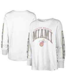 【送料無料】 47ブランド レディース Tシャツ トップス Women's White Miami Heat City Edition SOA Long Sleeve T-shirt White