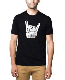 【送料無料】 エルエーポップアート メンズ Tシャツ トップス Men's Premium Word Art T-Shirt - Heavy Metal Black
