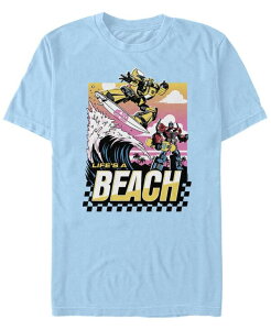 yz tBtXT Y TVc gbvX Men's Transformers Beach Day Short Sleeve T-shirt Light Blue