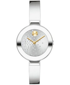 【送料無料】 モバド レディース 腕時計 アクセサリー Women's Bold Bangles Swiss Quartz Silver-Tone Stainless Steel Watch 28mm Silver-Tone