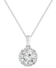 【送料無料】 バッジェリーミシュカ レディース ネックレス・チョーカー・ペンダントトップ アクセサリー Certified Lab Grown Diamond Halo 18" Pendant Necklace (2 ct. t.w.) in 14k Gold White Gold