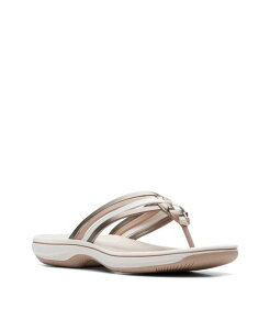 N[NX fB[X V[Y T_ Clarks Women's Cloudstepper Breeze Coral Flip Flops Metallic ^bN