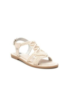 yz LV^C fB[X T_ V[Y Women's Braided Strap Flat Sandals By Light Beige Beige