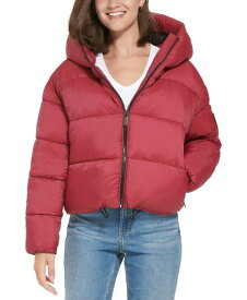 【送料無料】 カルバンクライン レディース ジャケット・ブルゾン ダウンジャケット アウター Women's Cropped Hooded Puffer Jacket Chianti