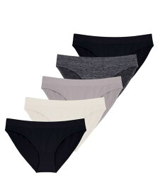 【送料無料】 ドリーナ レディース パンツ アンダーウェア Women's Rosanne 5 Pack Seamless Soft Touch Fabric Brief Panties Black, Beige, Gray, Gray, Black