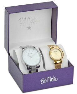 {u}bL Y ANZT[ rv Bob Mackie Men's and Women's Quartz Silver-Tone and Gold-Tone Alloy 2 Piece Watch Set 45mm and 33mm Gray Gold O[