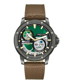 【送料無料】 ケネスコール メンズ 腕時計 アクセサリー Men's Automatic Brown Dark Genuine Leather Watch 44mm Brown Dark