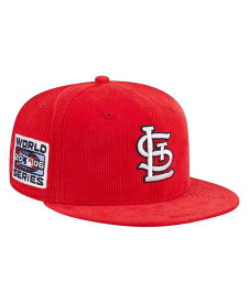 【送料無料】 ニューエラ メンズ 帽子 アクセサリー Men's Red St. Louis Cardinals Throwback Corduroy 59FIFTY Fitted Hat Red