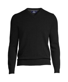 【送料無料】 ランズエンド メンズ ニット・セーター アウター Men's Fine Gauge Cashmere V-neck Sweater Black