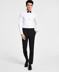 【送料無料】 カルバンクライン メンズ カジュアルパンツ ボトムス Men's Skinny-Fit Wool Tuxedo Pant Black