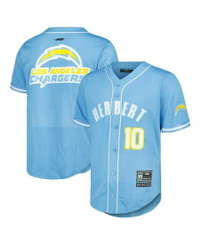 【送料無料】 プロスタンダード メンズ Tシャツ トップス Men's Justin Herbert Powder Blue Los Angeles Chargers Mesh Baseball Button-Up T-shirt Powder Blue