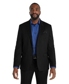 【送料無料】 ジョニー ビッグ メンズ ジャケット・ブルゾン アウター Men's Big & Tall Vitori Textured Stretch Suit Jacket Black