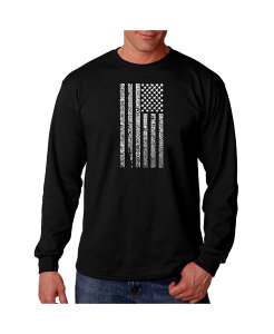 �G���G�[�|�b�v�A�[�g �����Y �g�b�v�X T�V���c LA Pop Art Men's Word Art Long Sleeve T-Shirt- Anthem Black �u���b�N