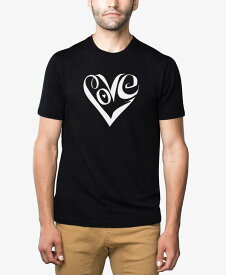 【送料無料】 エルエーポップアート メンズ Tシャツ トップス Men's Premium Blend Word Art Script Love Heart T-shirt Black