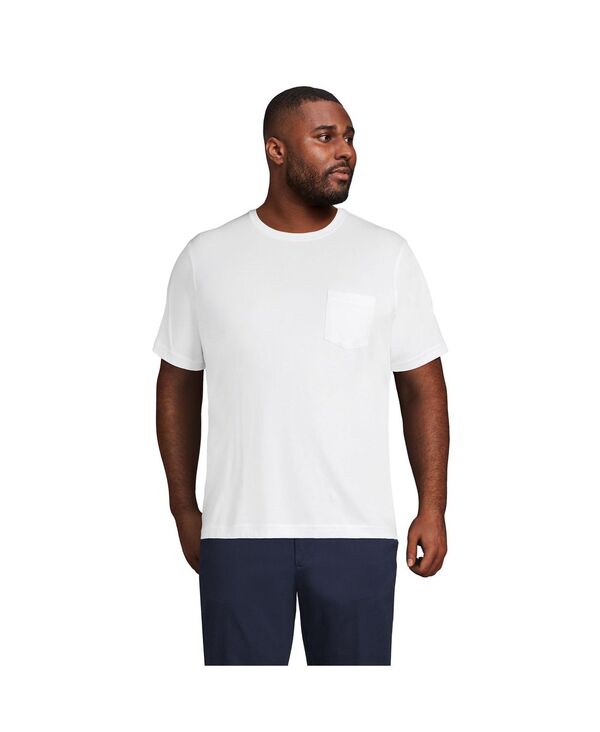 【送料無料】 ランズエンド メンズ Tシャツ トップス Men´s Short Sleeve Supima Tee With Pocket White