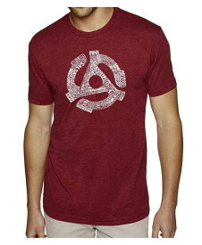 【送料無料】 エルエーポップアート メンズ Tシャツ トップス Mens Premium Blend Word Art T-Shirt - Record Adapter Burgundy