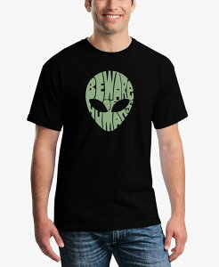 �G���G�[�|�b�v�A�[�g �����Y �g�b�v�X T�V���c LA Pop Art Men's Beware of Humans Word Art Short Sleeve T-shirt Black �u���b�N
