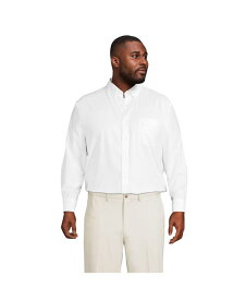 【送料無料】 ランズエンド メンズ シャツ トップス Men's Traditional Fit Solid No Iron Supima Oxford Dress Shirt White