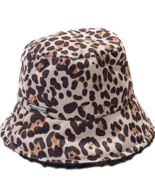 【送料無料】 ヴィンスカムート レディース 帽子 アクセサリー Reversible Faux Suede and Leopard Printed Bucket Hat Gray
