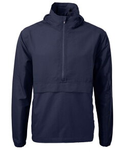 Jb^[AhobN Y AE^[ WPbgEu] jbg WPbg Cutter & Buck Cutter Buck Charter Eco Knit Recycled Mens Anorak Jacket Navy blue lCr[