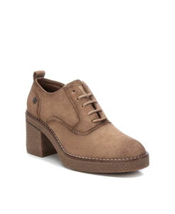 LV^C fB[X V[Y IbNXtH[h XG[h q[ Women's Suede Heeled Oxfords By XTI Taupe g[v