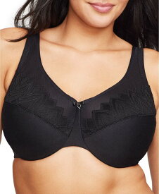 【送料無料】 グラマライズ レディース ブラジャー アンダーウェア Full Figure Plus Size Wonder Wire Minimizer Underwire Bra 9003 Black