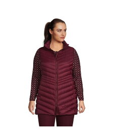 【送料無料】 ランズエンド レディース ベスト ダウンベスト アウター Women's Plus Size Wanderweight Ultralight Packable Long Down Vest Rich burgundy