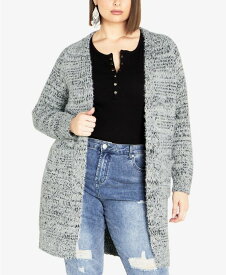 【送料無料】 アベニュー レディース ニット・セーター カーディガン アウター Plus Size Amelia Cardigan Sweater Smoke