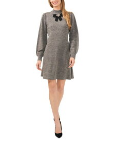 【送料無料】 セセ レディース ワンピース トップス Women's Embellished Bow Long-Sleeve Sweater Dress Smoke Grey