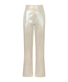 【送料無料】 ノクチューン レディース デニムパンツ ジーンズ ボトムス Women's Metallic Straight Leg Jeans Silver