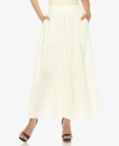 �z���C�g�}�[�N ���f�B�[�X �{�g���X �X�J�[�g �e�B�A�[�h �v���[�c �}�L�V White Mark Women's Pleated Tiered Maxi Skirt Champagne �V�����p��