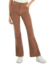 【送料無料】 セレブリティピンク レディース デニムパンツ ボトムス Juniors' High-Rise Curvy-Fit Flare-Leg Corduroy Pants Chocolate