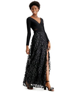 �G�X�P�[�v ���f�B�[�X �g�b�v�X �����s�[�X �J�b�g�A�E�g ���b�V�� XSCAPE Mesh-Cutout Flower Gown Black �u���b�N