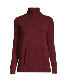 【送料無料】 ランズエンド レディース ニット・セーター アウター Women's Cashmere Turtleneck Sweater Rich burgundy donegal