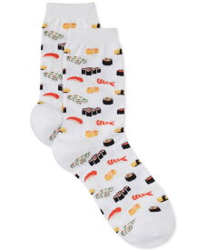 【送料無料】 ホットソックス レディース 靴下 アンダーウェア Women's Sushi Print Fashion Crew Socks White