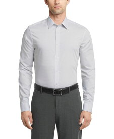 【送料無料】 カルバンクライン メンズ シャツ トップス Men's Steel Slim Fit Stretch Wrinkle Free Dress Shirt Gray