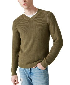【送料無料】 ラッキーブランド メンズ ニット・セーター アウター Men's Cloud Soft V-Neck Sweater Olive Fog