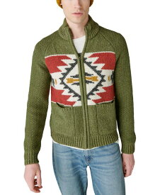 【送料無料】 ラッキーブランド メンズ ニット・セーター アウター Men's Southwestern Zip-Front Bomber Sweater Olive Multi